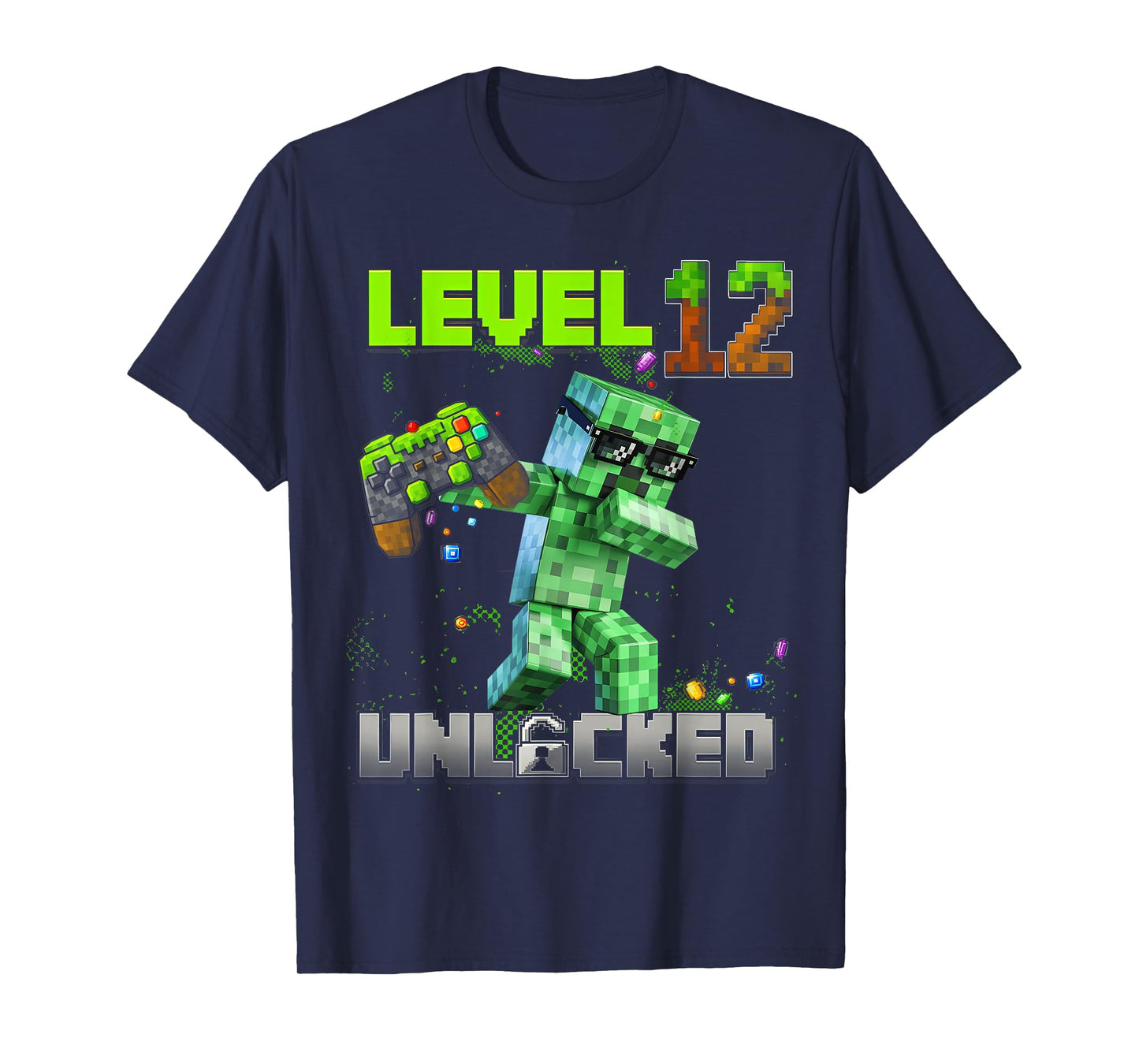 Level 12 Unlocked - Birthday Boy Pixel Gamer 12nd Birthday T-Shirt