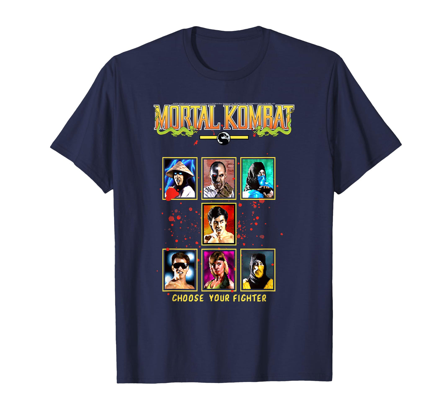 Mortal Kombat Choose Your Fighter Arcade Screen Video Game T-Shirt
