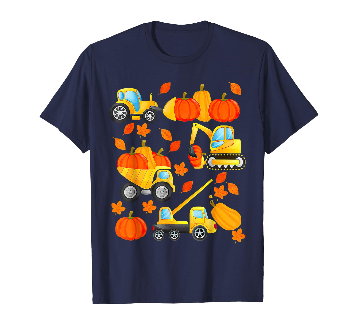 Excavator Construction Vehicles Pumpkin Halloween T-Shirt