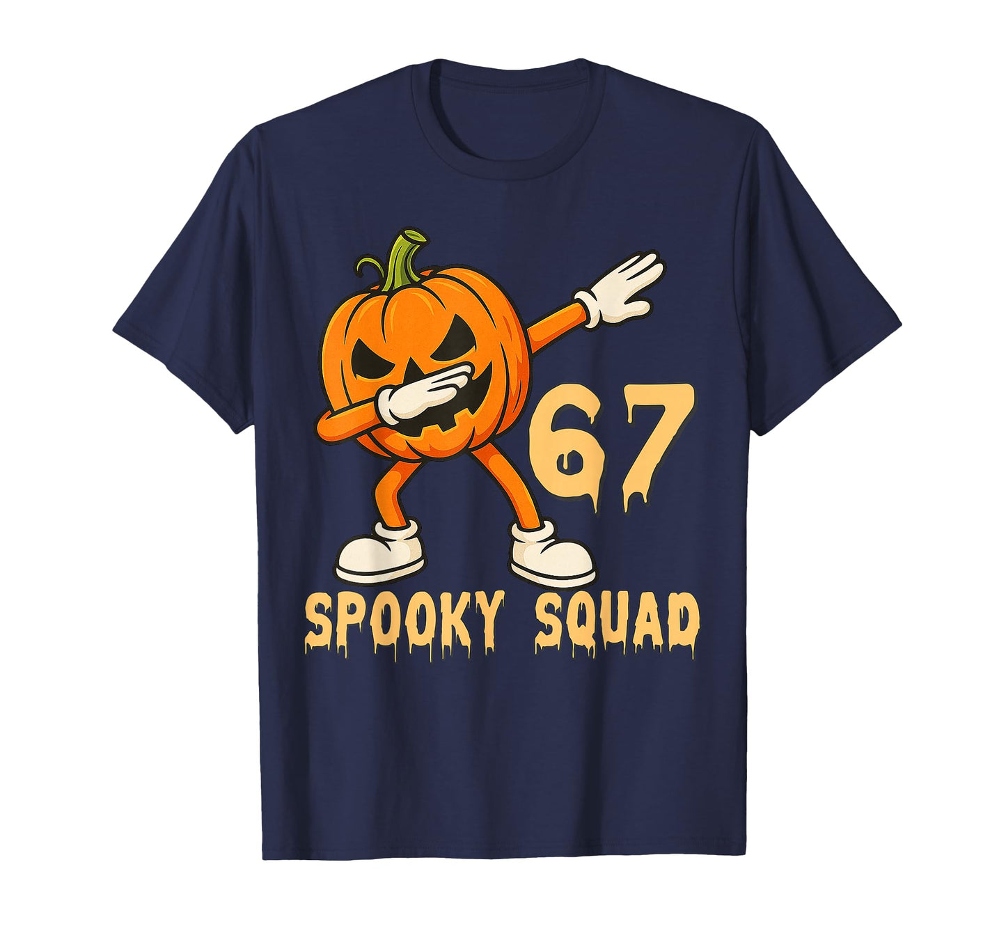 Spooky Squad Pumpkin 67 Halloween Meme 6 7 Numbers Six Seven T-Shirt
