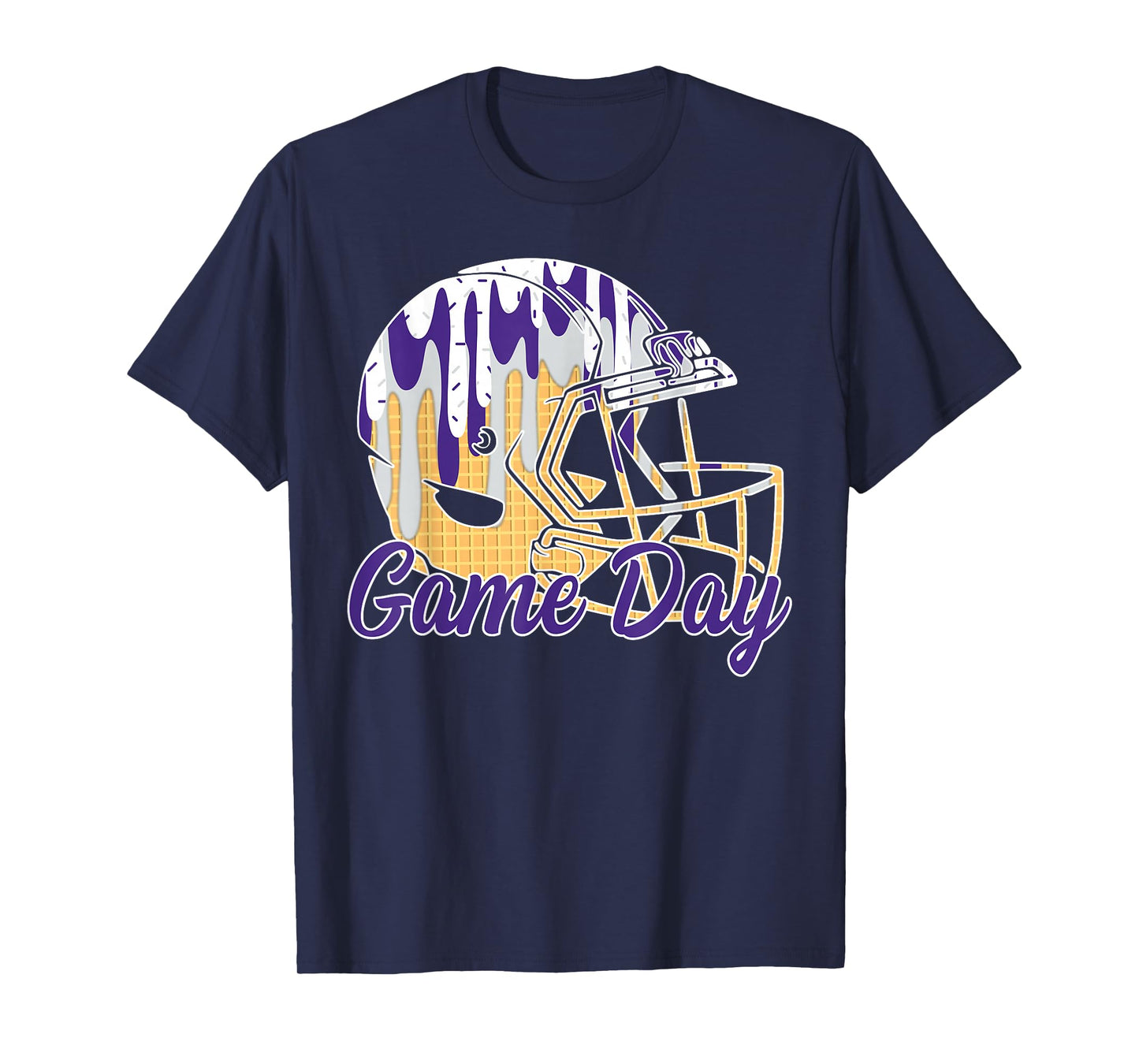 Football Drip Game Day Sports Football Mom Go Cheer Purple T-Shirt