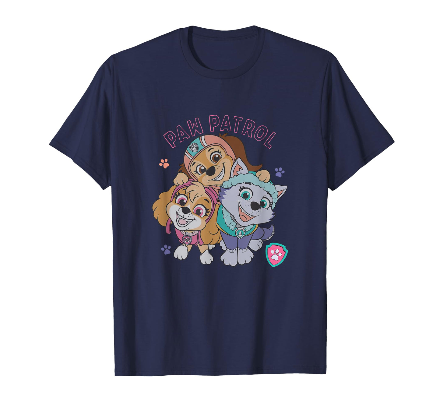 Paw Patrol Everest Skye Liberty Trio Heart Paw Print T-Shirt
