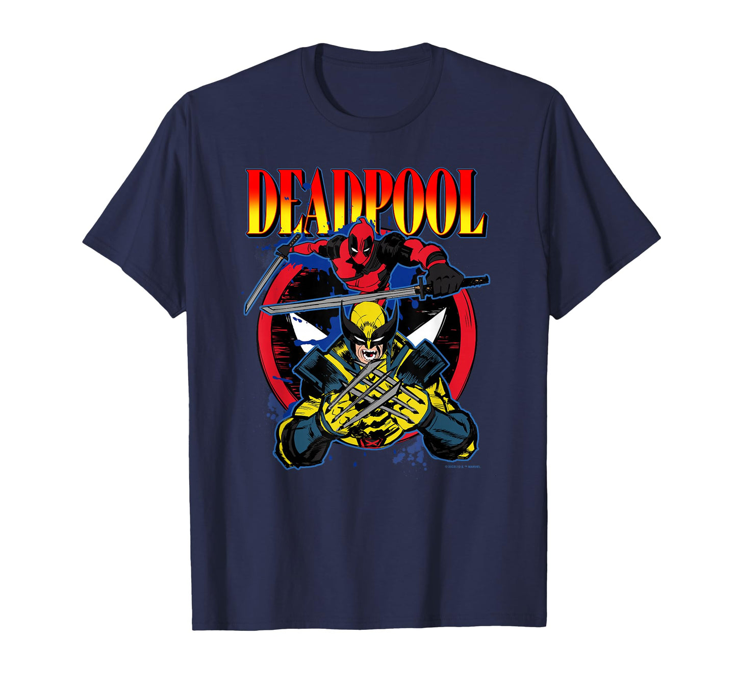 Marvel Deadpool & Wolverine Iconic Buds Big Chest Logo T-Shirt