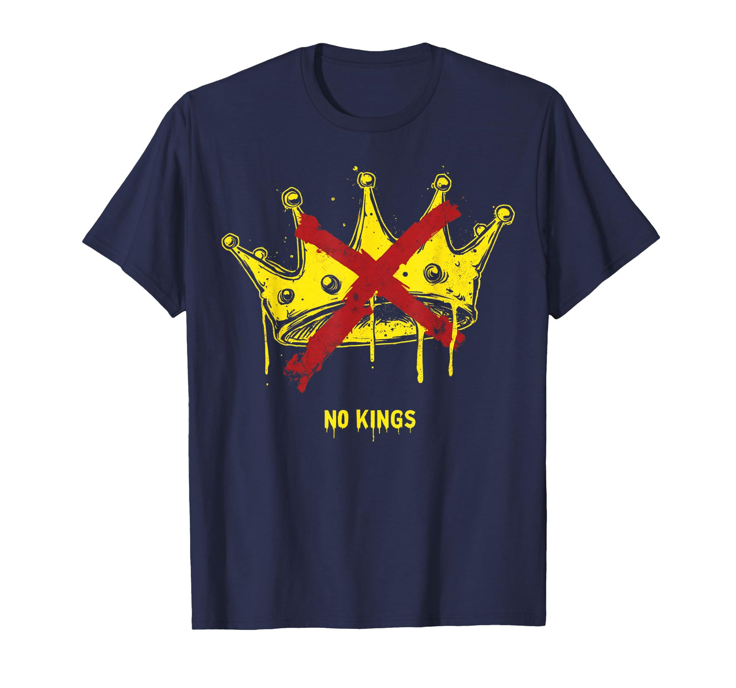 No Kings Protest Sign Defiant Voice Men Women Retro No Kings T-Shirt