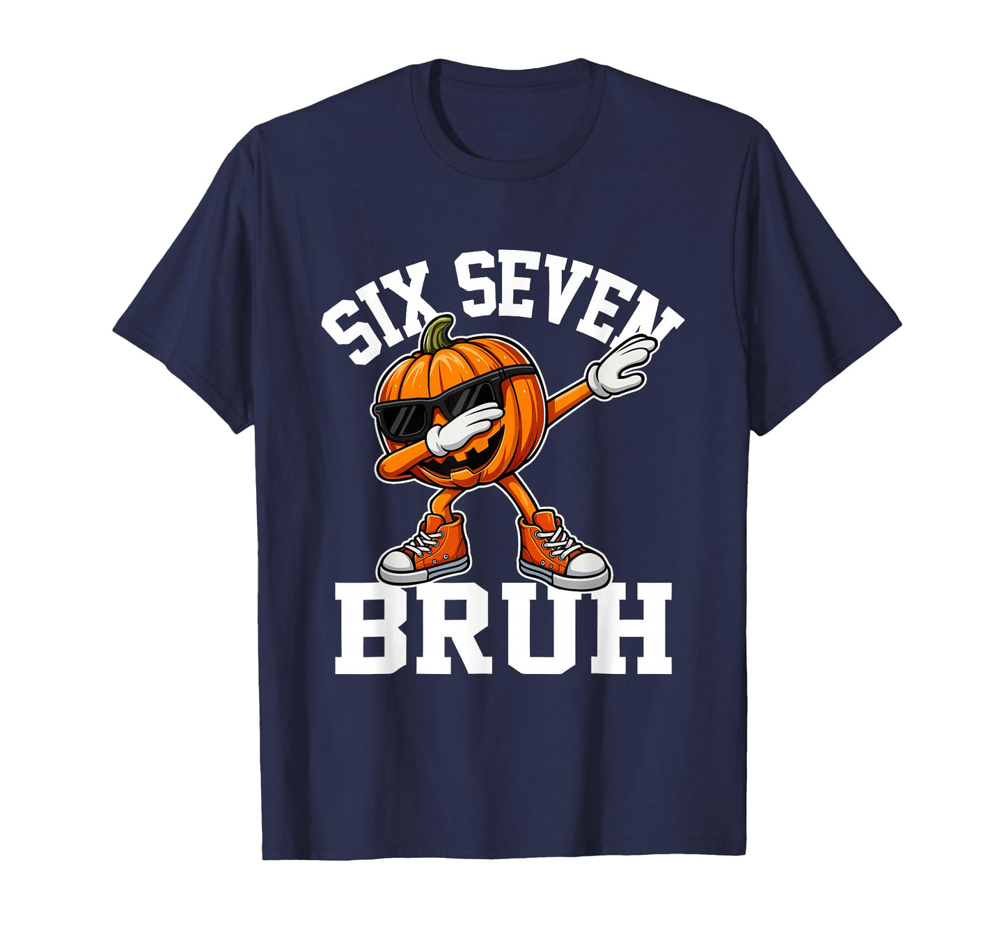 Funny 67 Bruh Halloween Six Seven Meme Brainrot Pumpkin Kids T-Shirt