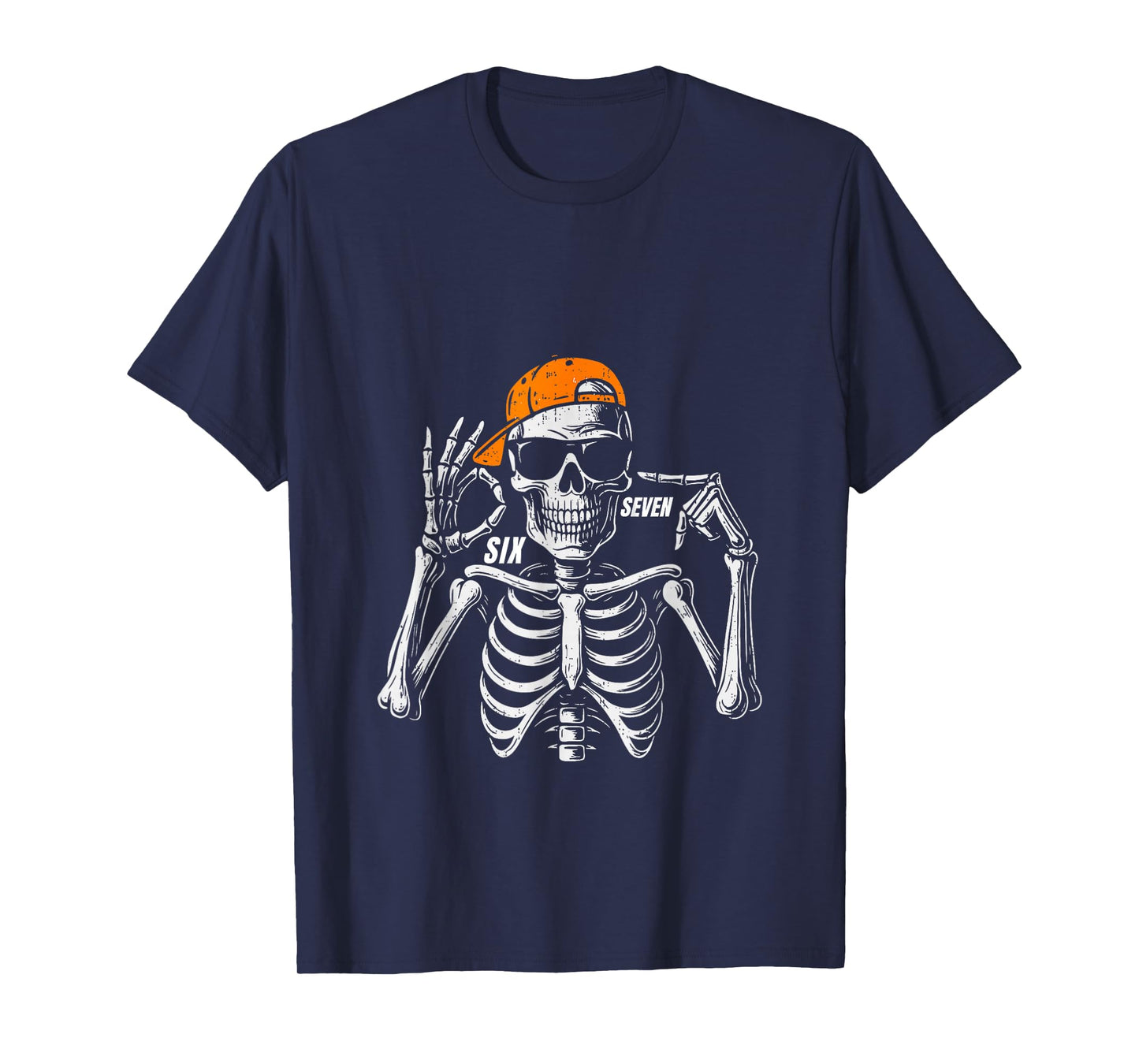 67 Meme Trendy Skeleton Halloween Funny Six Seven Gen Alpha T-Shirt