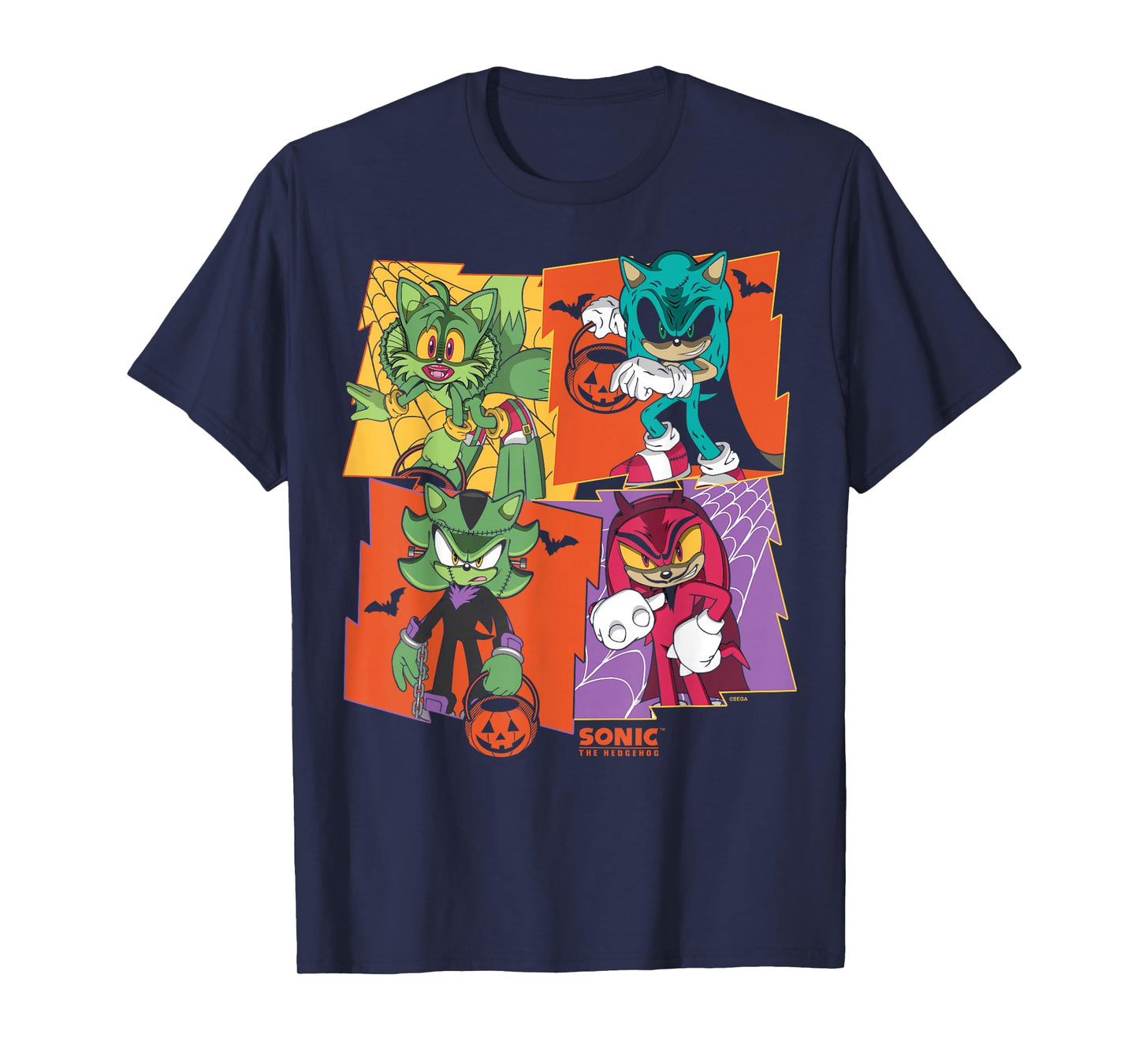 Sonic The Hedgehog Halloween Creepy Monster Portraits T-Shirt