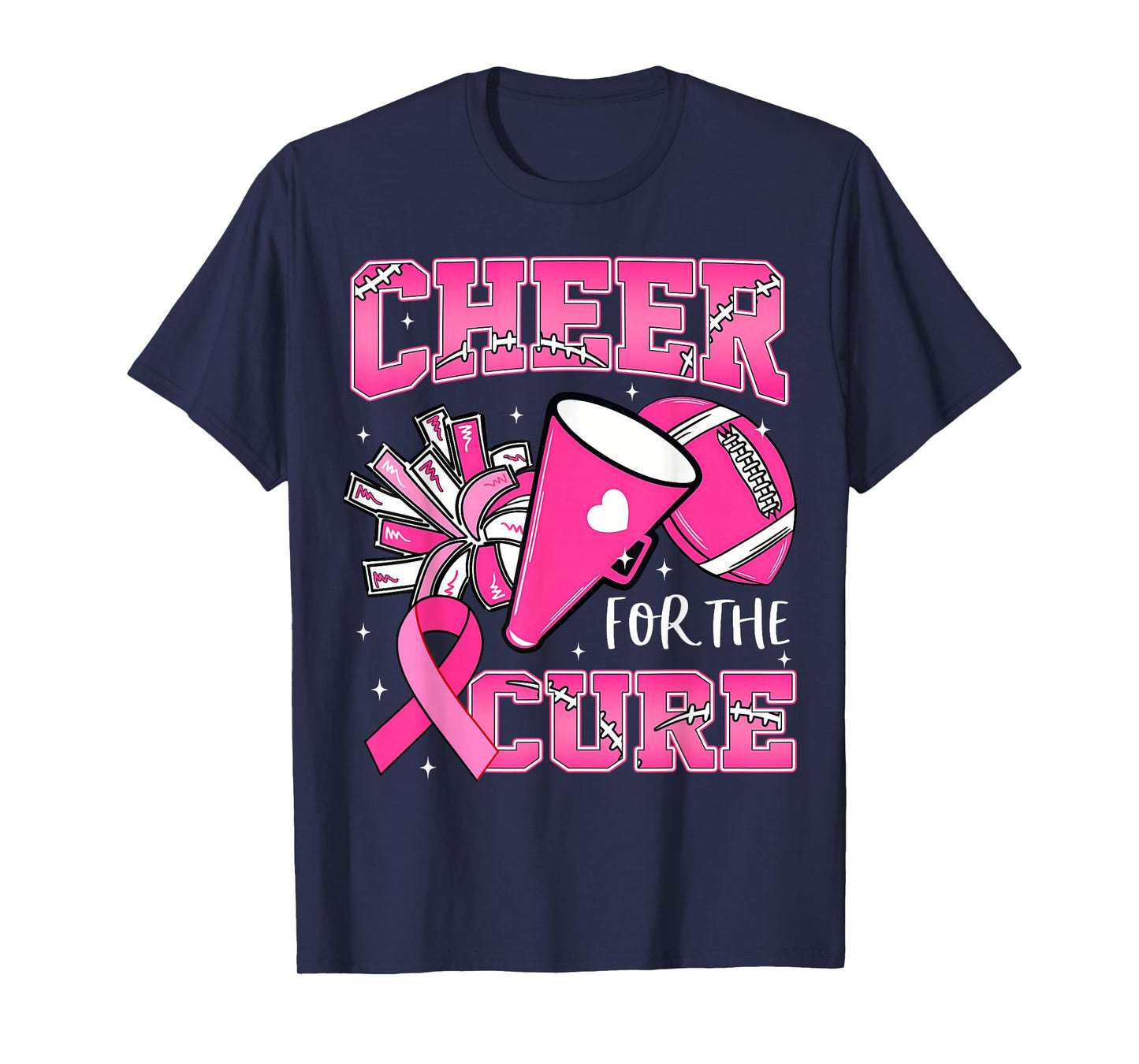 Cheer for The Cure Breast Cancer Awareness Cheerleader Women T-Shirt