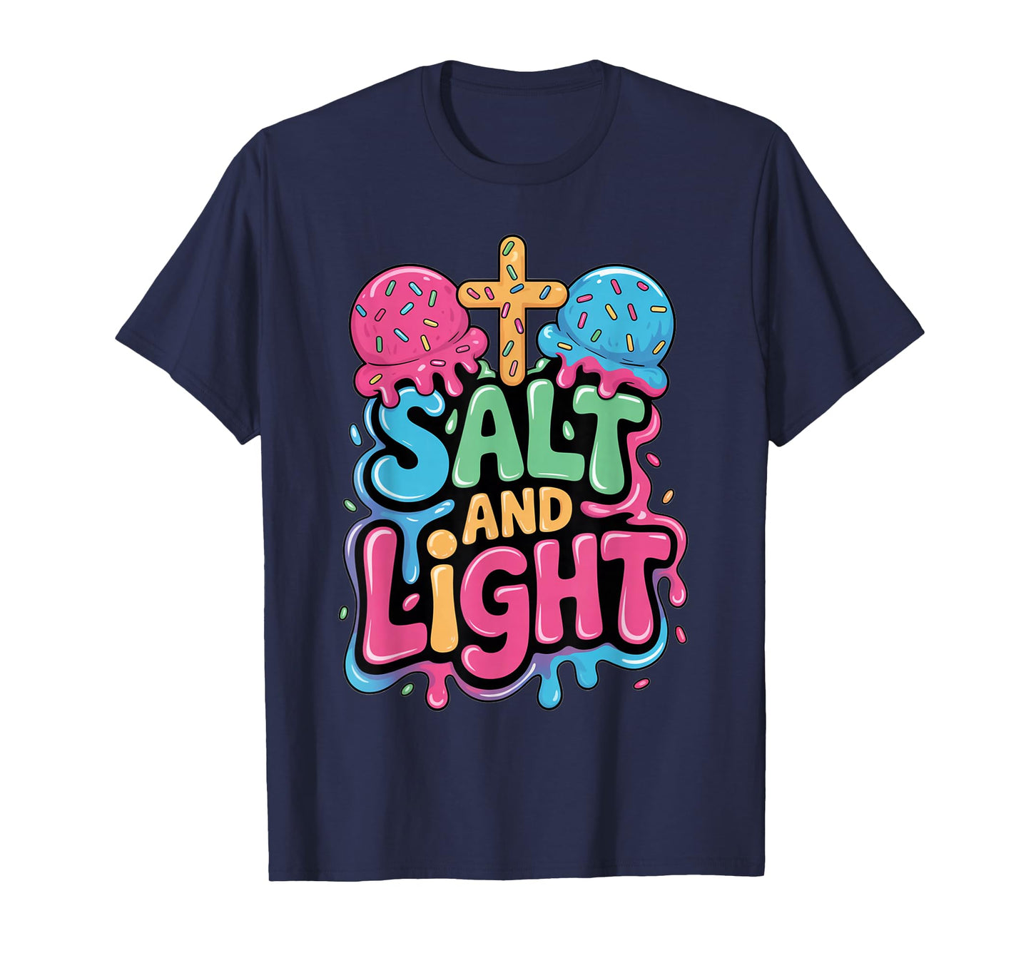 Salt and Light Ice Cream Drip Kids Jesus Christian Boys T-Shirt