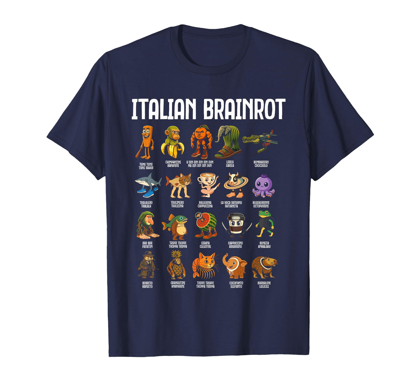 Italian Brainrot Italian Brainrot Funny Memes Boys T-Shirt
