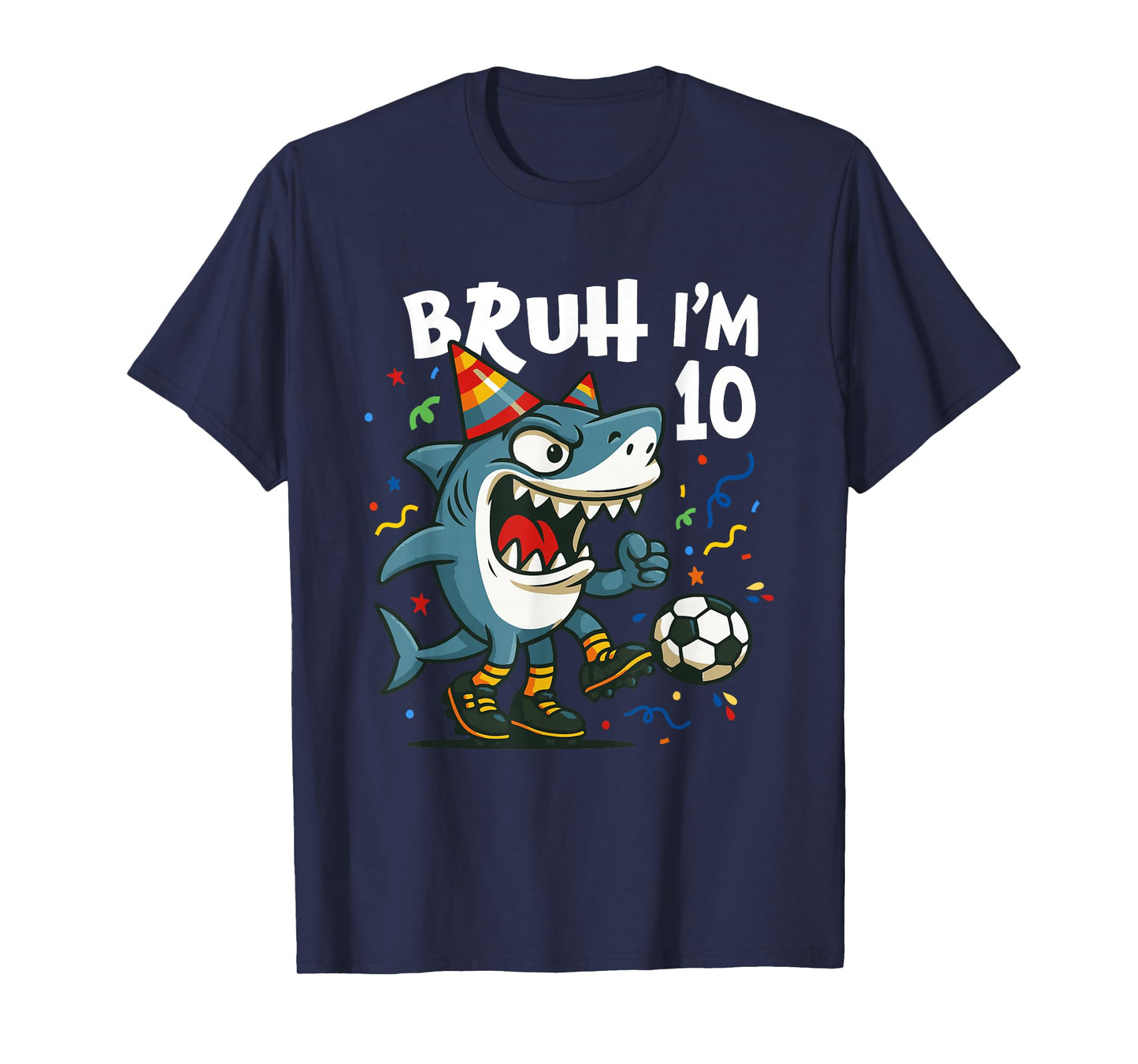 Tralalero Tralala Italian Brainrot Soccer 10th Birthday T-Shirt