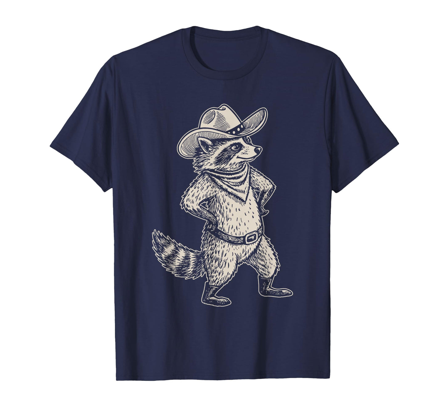 Vintage Raccoon Western Country Trash Panda Cowgirl Cowboy T-Shirt