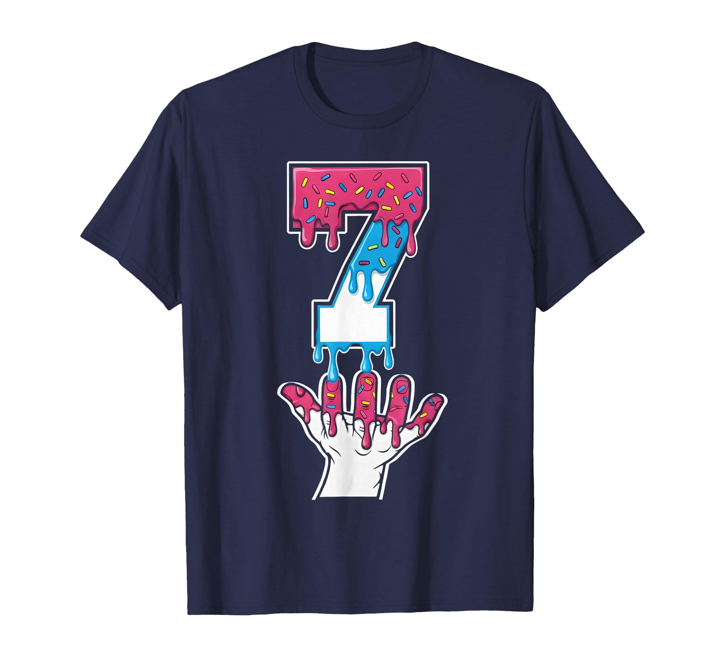 7 Number Seven Team Sports Ice Cream Drip 67 Six Seven Meme T-Shirt