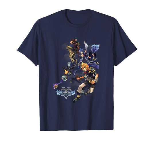 Disney Kingdom Hearts Mickey & Heroes Falling Group Shot T-Shirt
