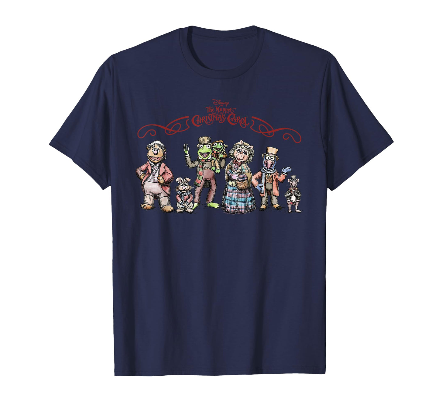 Disney The Muppet Christmas Carol Holiday Character Lineup T-Shirt