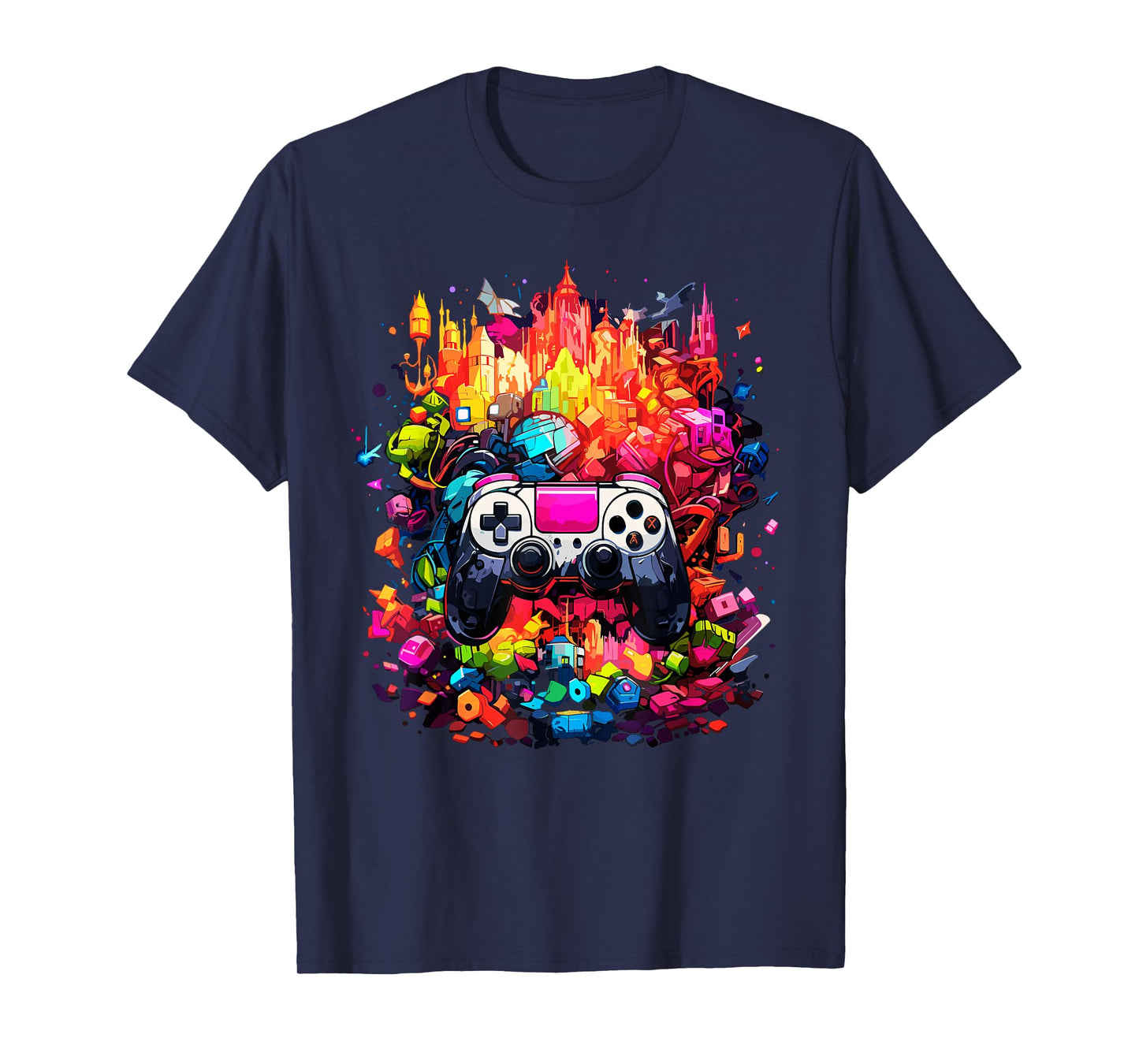 Colorful Video Game Controller Tie Dye Cool Gamer Gaming Tee T-Shirt