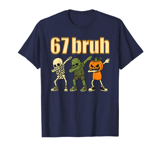 67 Halloween Bruh Funny Brainrot Meme Six Seven Boys Kids T-Shirt