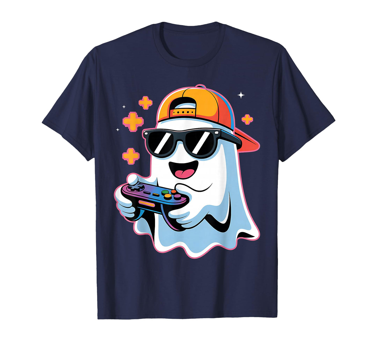 Halloween Boys Kids Ghost Gamer Scary Costume Gaming Men T-Shirt