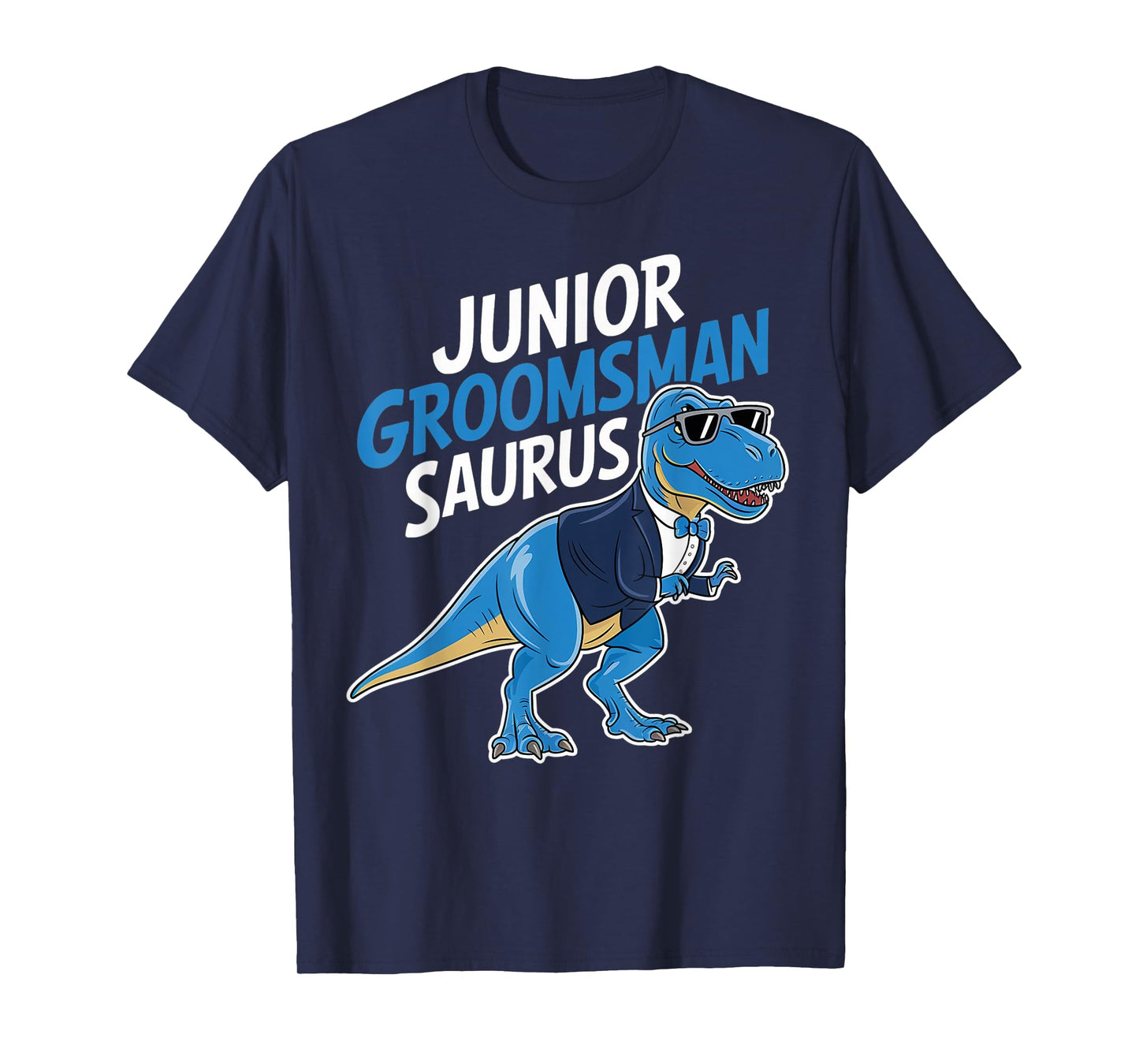 Wedding Party Bow Tie Cute Dinosaur Trex Junior Groomsman T-Shirt