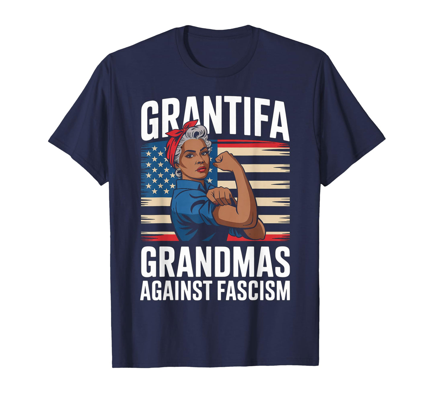 Grantifa Black Grandmas Against Fascism Flag Resist No Kings T-Shirt