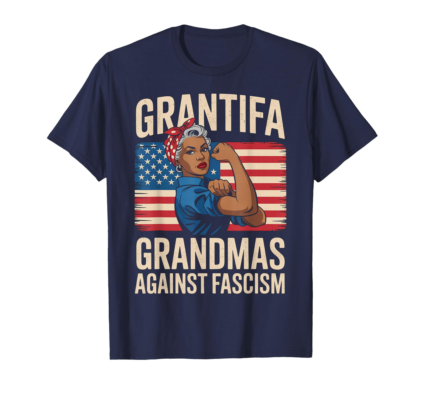 Grantifa Black Grandmas Against Fascism Flag Resist No Kings T-Shirt