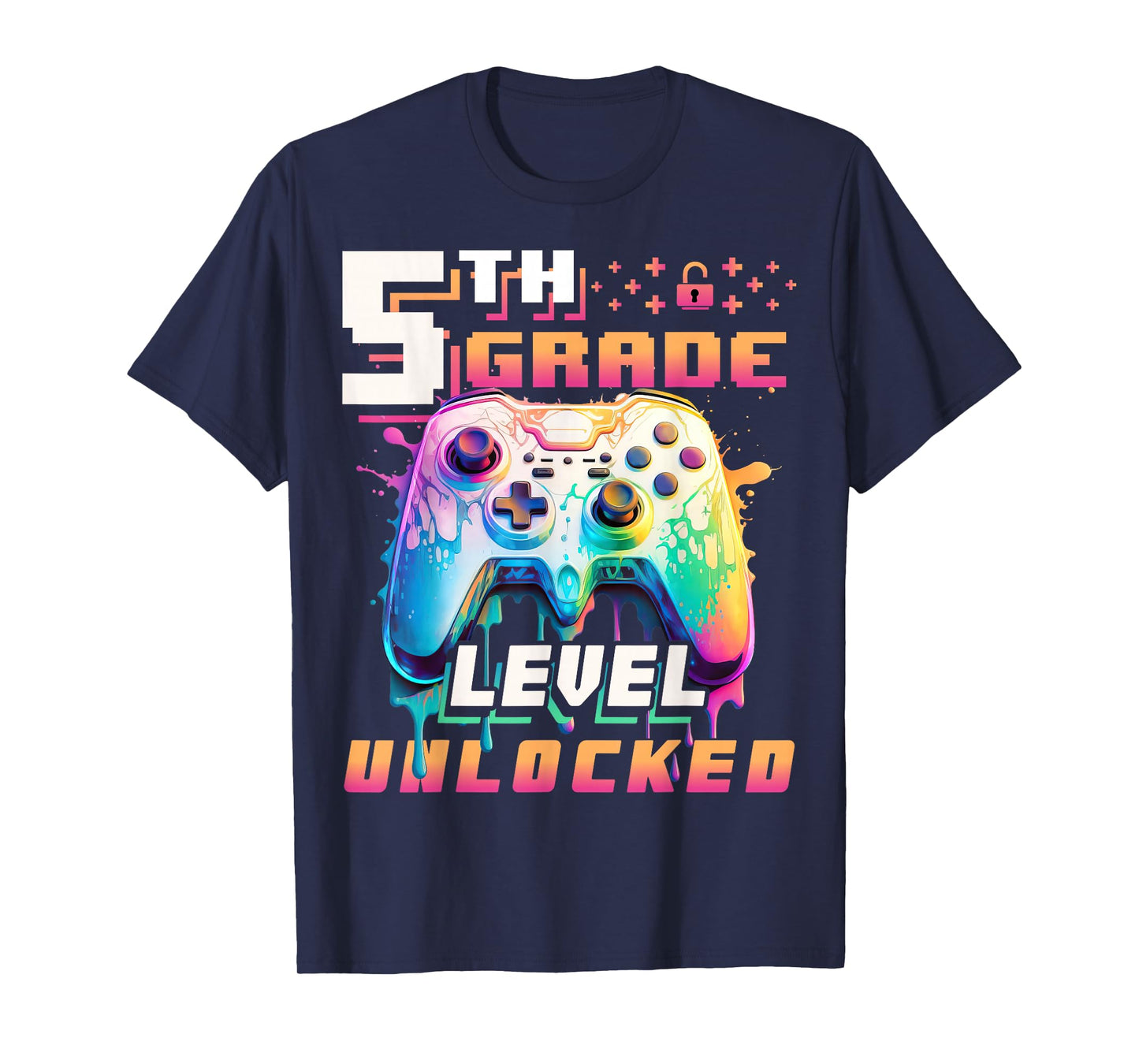 Back to School 5th Grade Boys Gamer First Day School Level T-Shirt