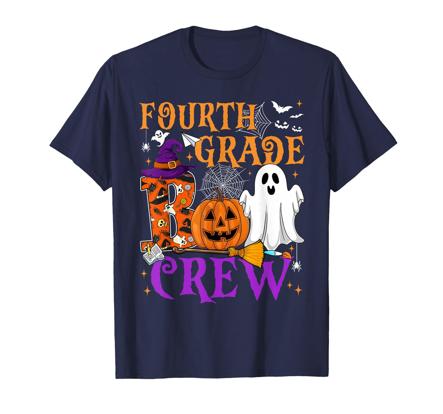 4th Grade Boo Crew Teacher Student Funny Halloween Costume T-Shirt