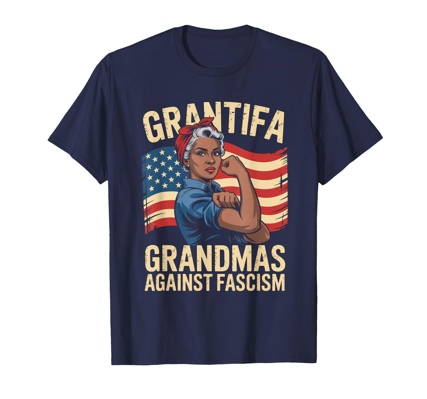 Grantifa Black Grandmas Against Fascism Flag Resist No Kings T-Shirt