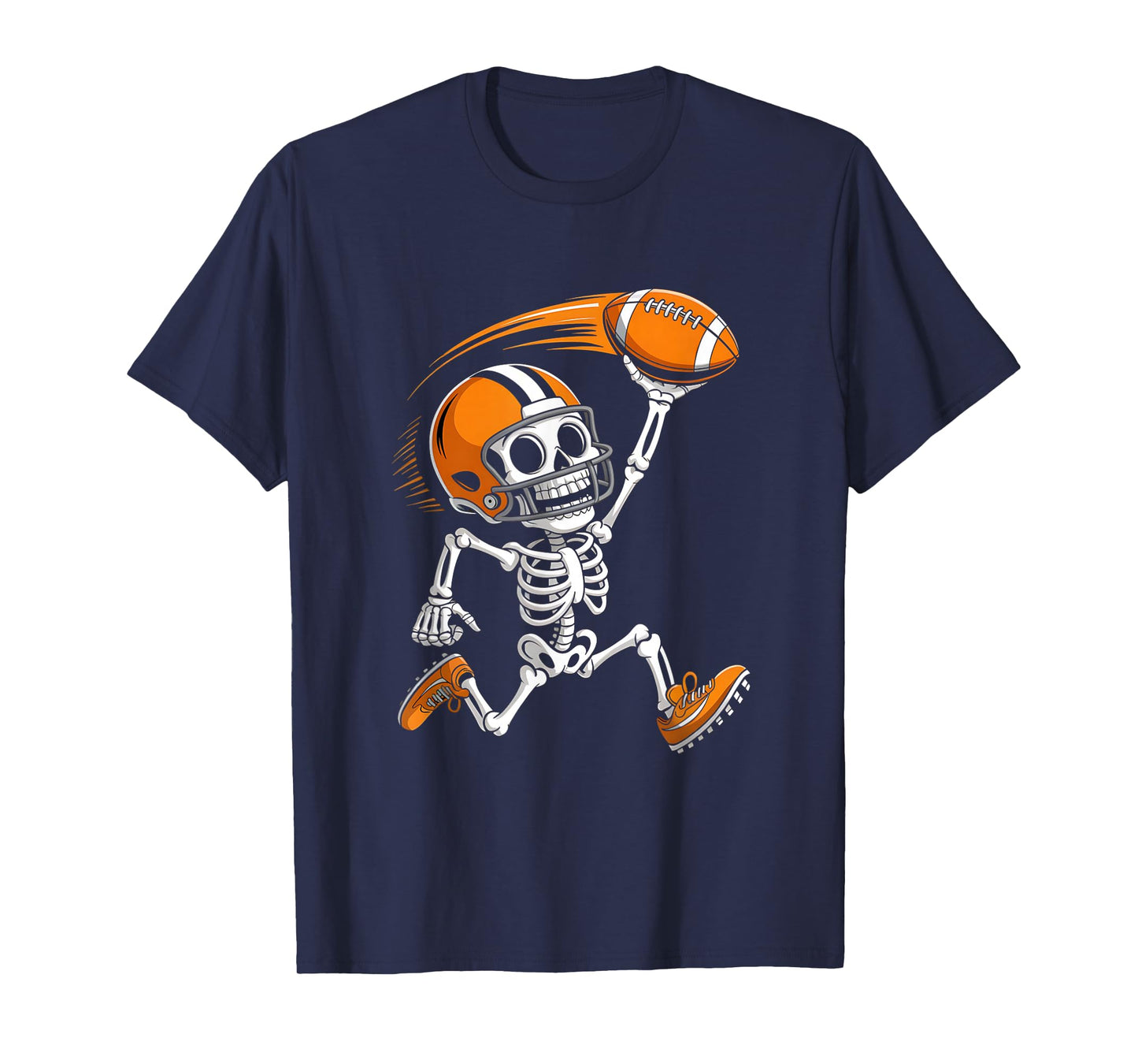 Halloween Skeleton Funny Football Shirt for Teens Boys Men T-Shirt