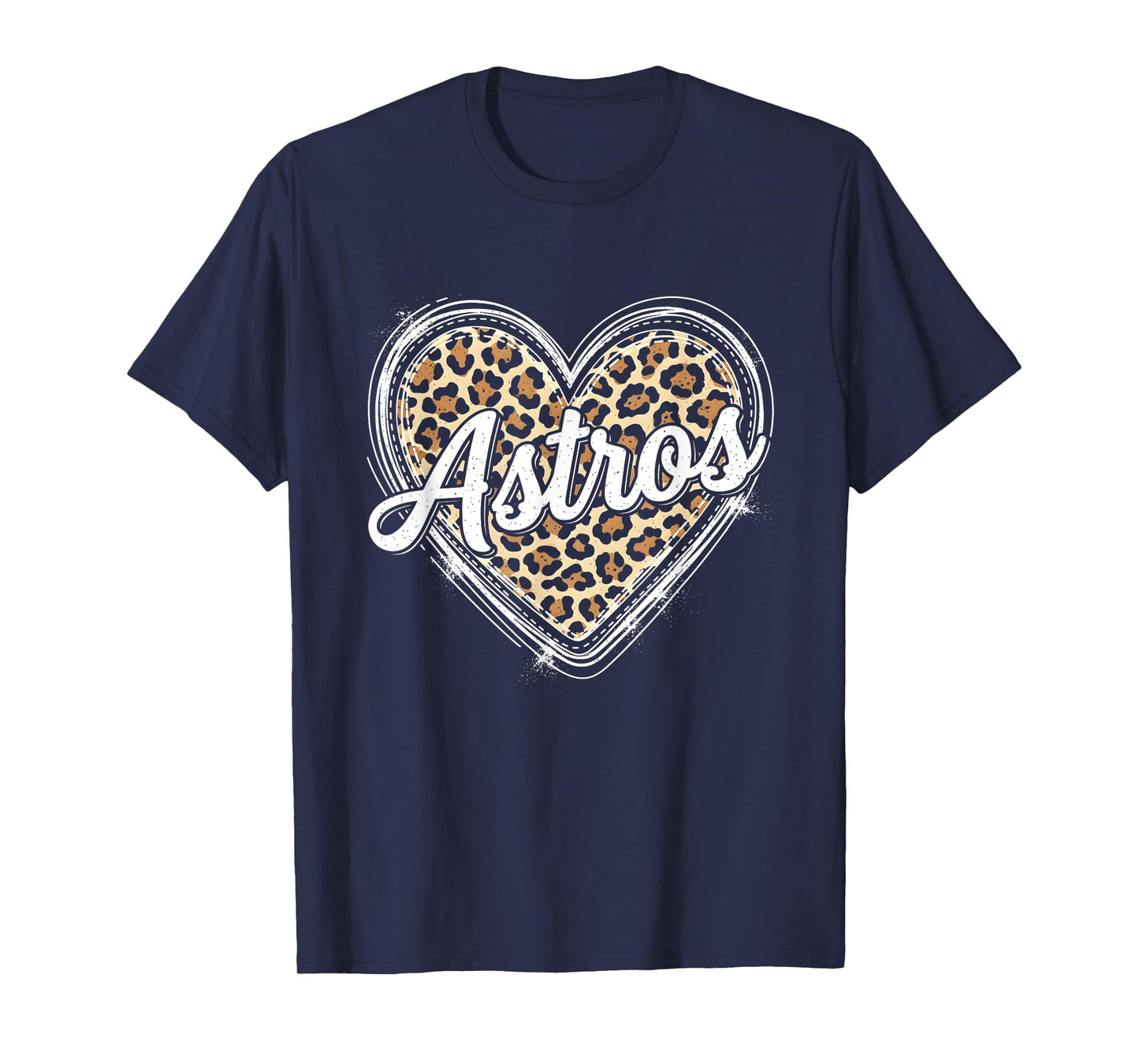 Astros Heart Graphic Leopard Outfits For Women And Girls T-Shirt