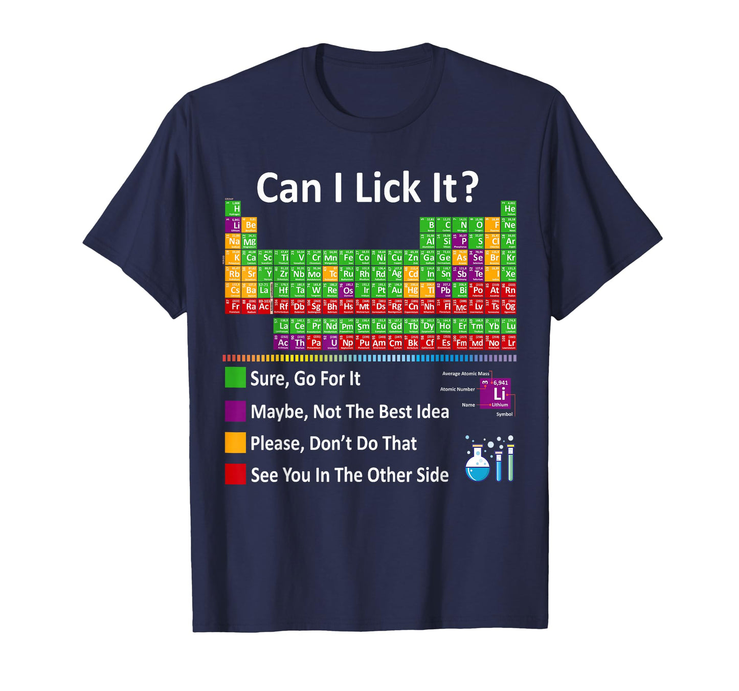 Can I Lick It Periodic Table Chart Science Teacher Cool meme T-Shirt