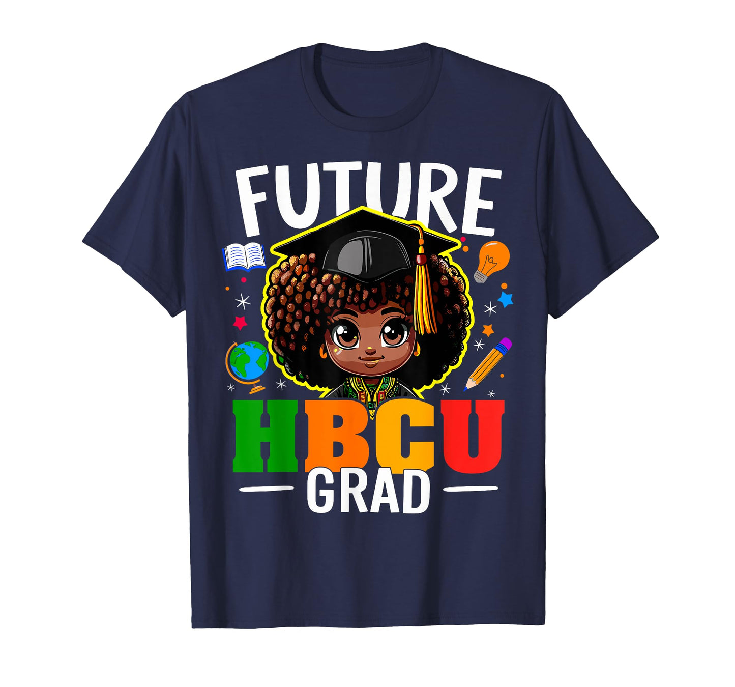 Future Hbcu Grad Kids Afro Girl Black History Month T-Shirt