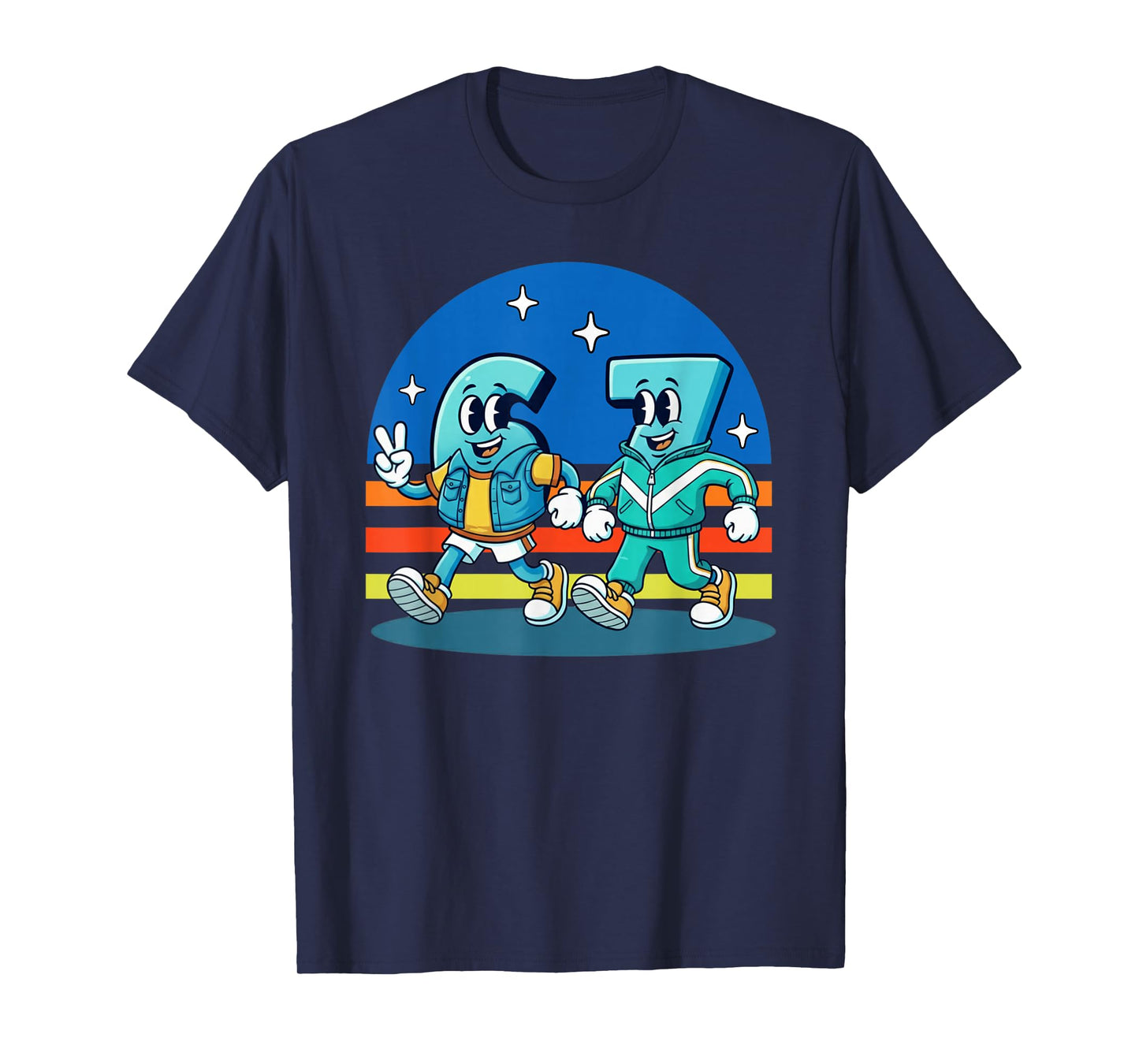 67 Six Seven Fun Trending Meme Funny Design Kids School T-Shirt