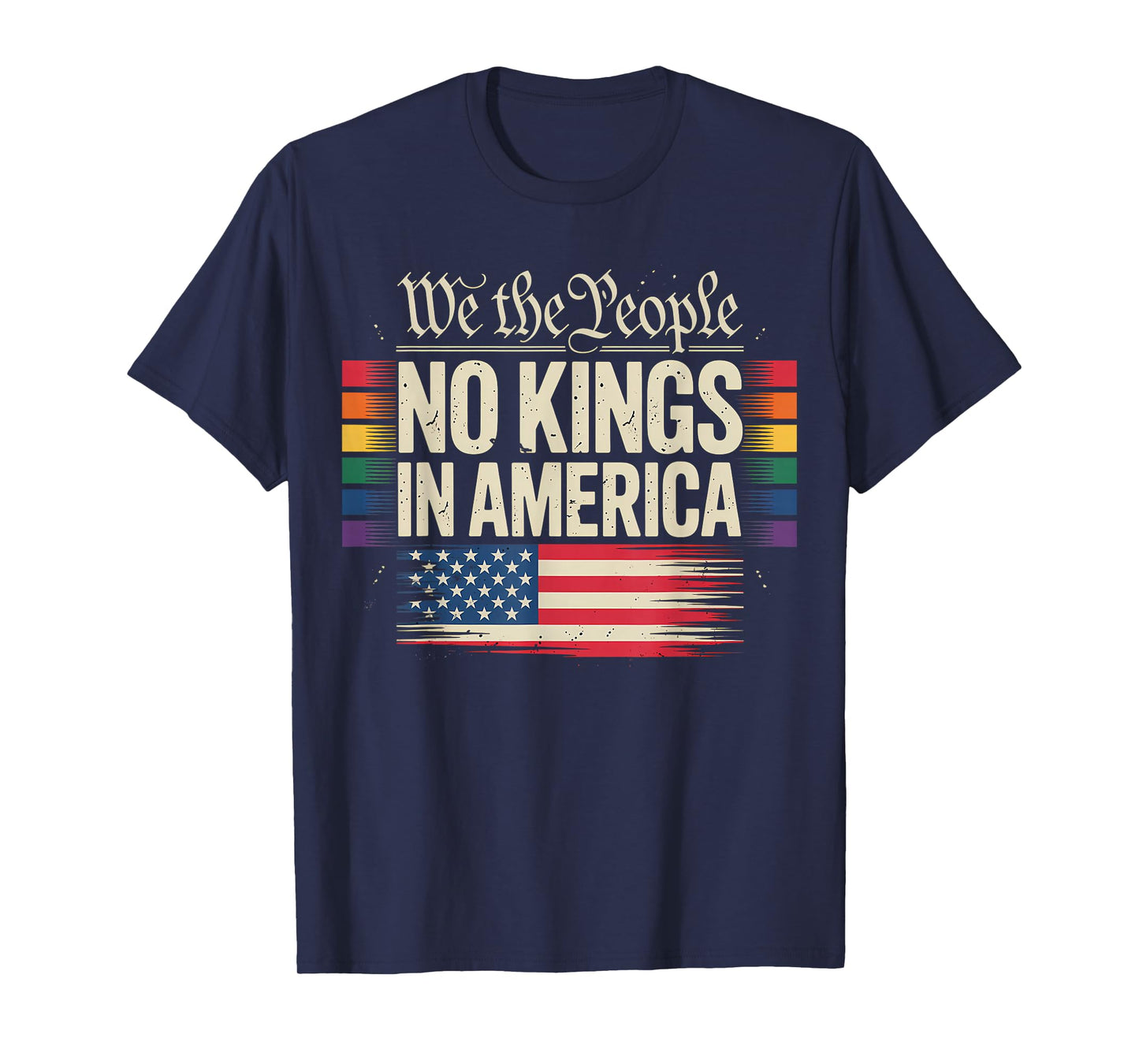 No Kings in America Patriotic Quote T-Shirt