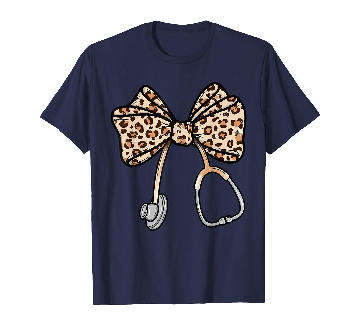 Nurse 2025 Shirt Leopard Nurse Coquette Bow Nurse Day T-Shirt