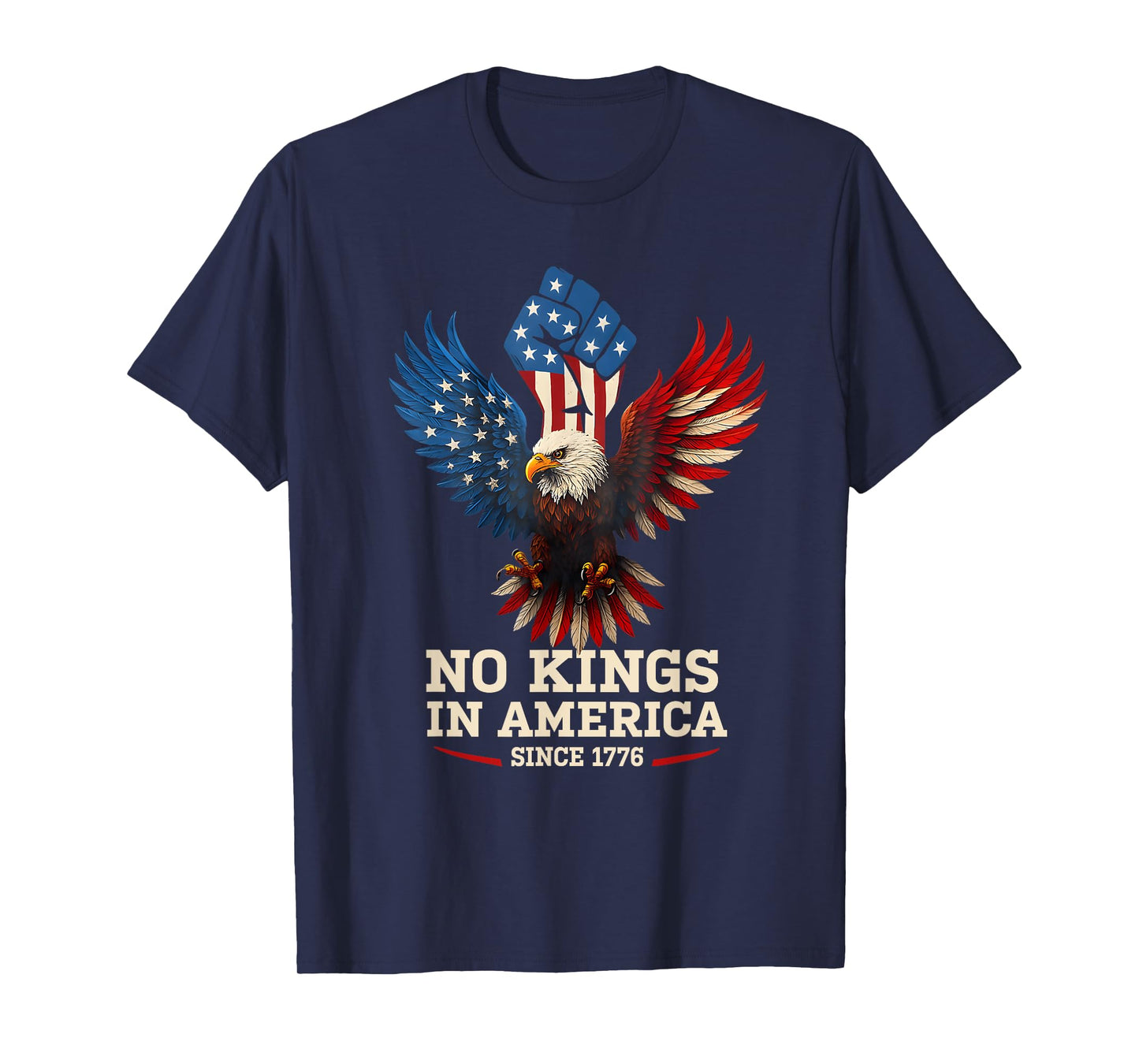 No Kings In America Since 1776 America Flag T-Shirt