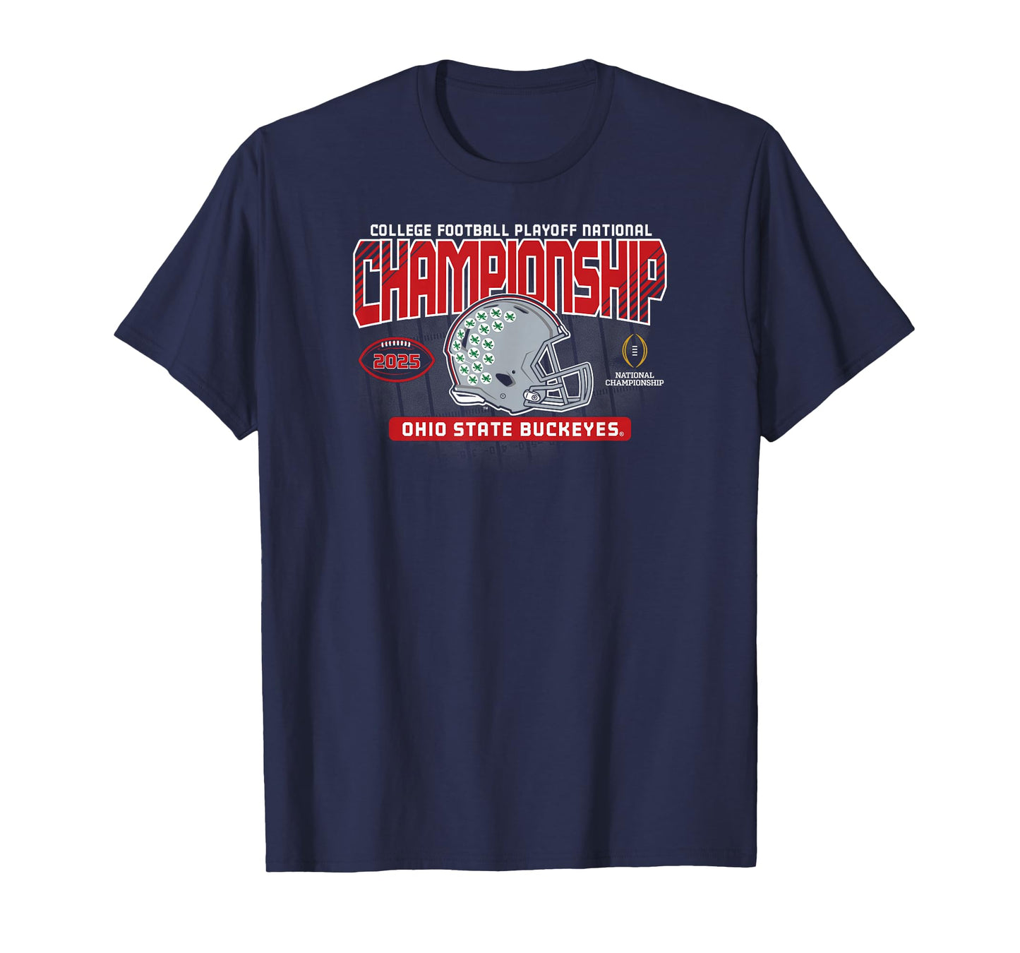 Ohio State Buckeyes National Championship 2025 Helmet Black T-Shirt