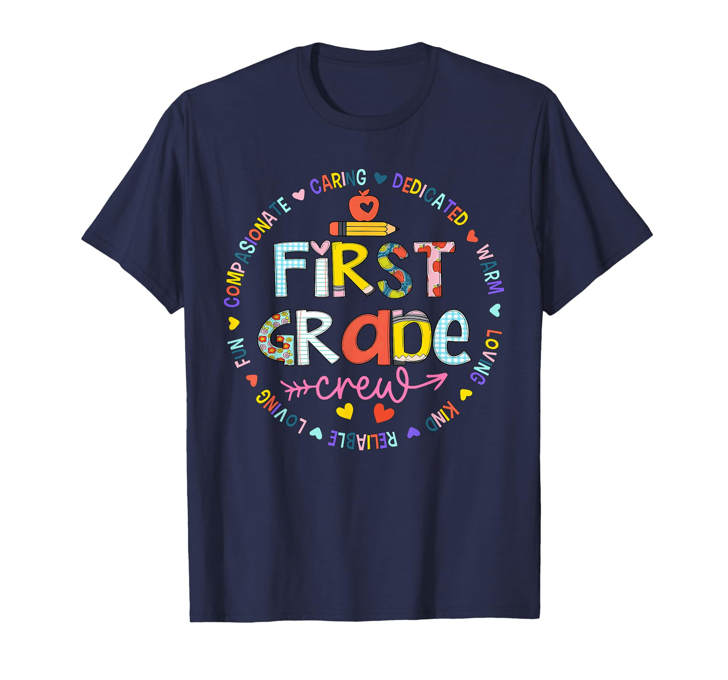 Back to School First Grade Crew Teacher Squad Matching T-Shirt