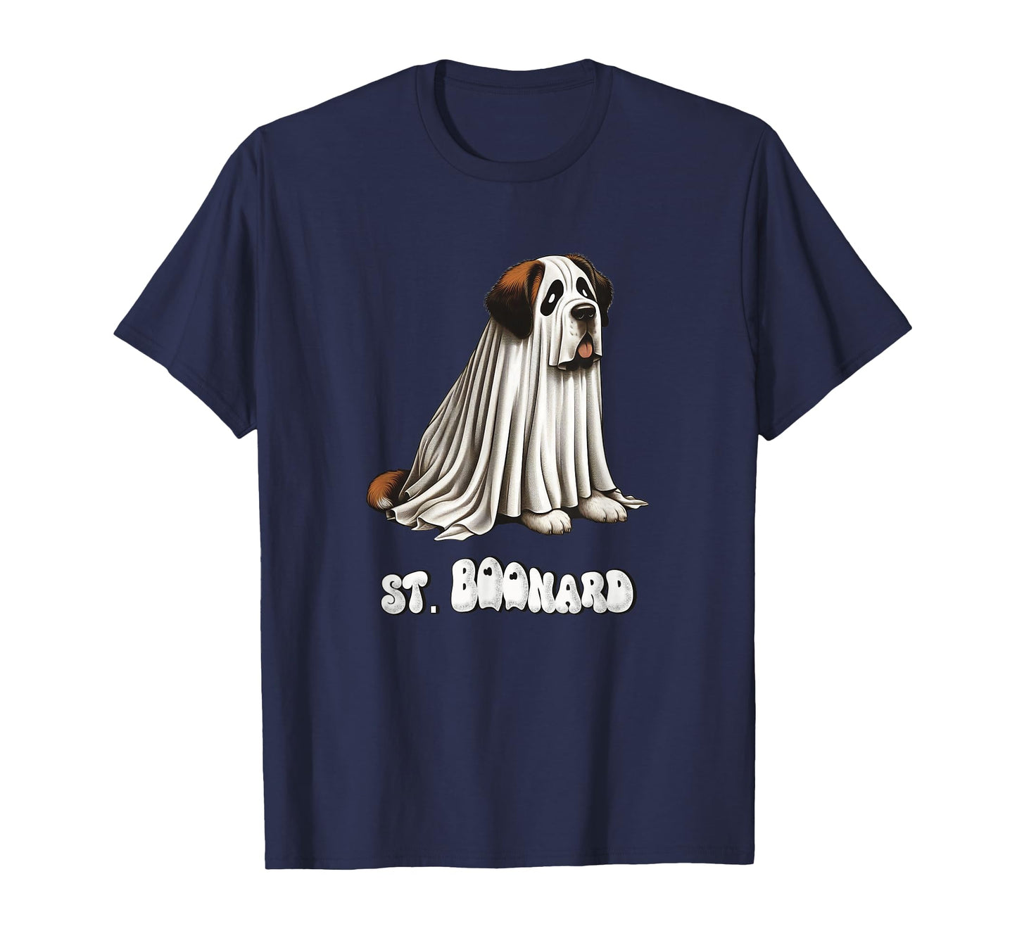 Funny Saint Bernard Halloween Ghost, St. Boonard, Dog Mom T-Shirt