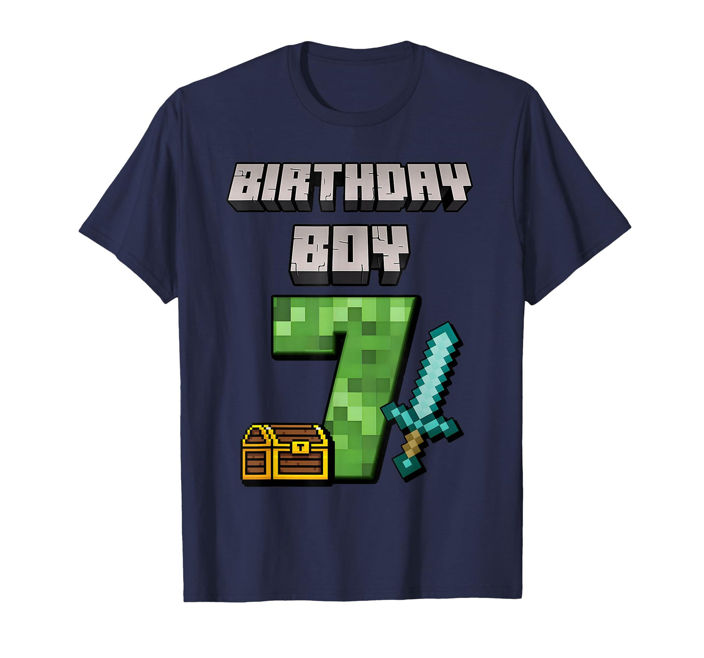 Birthday Boy Shirt 7th Birthday Boy 7 Year Old Game Pixel T-Shirt