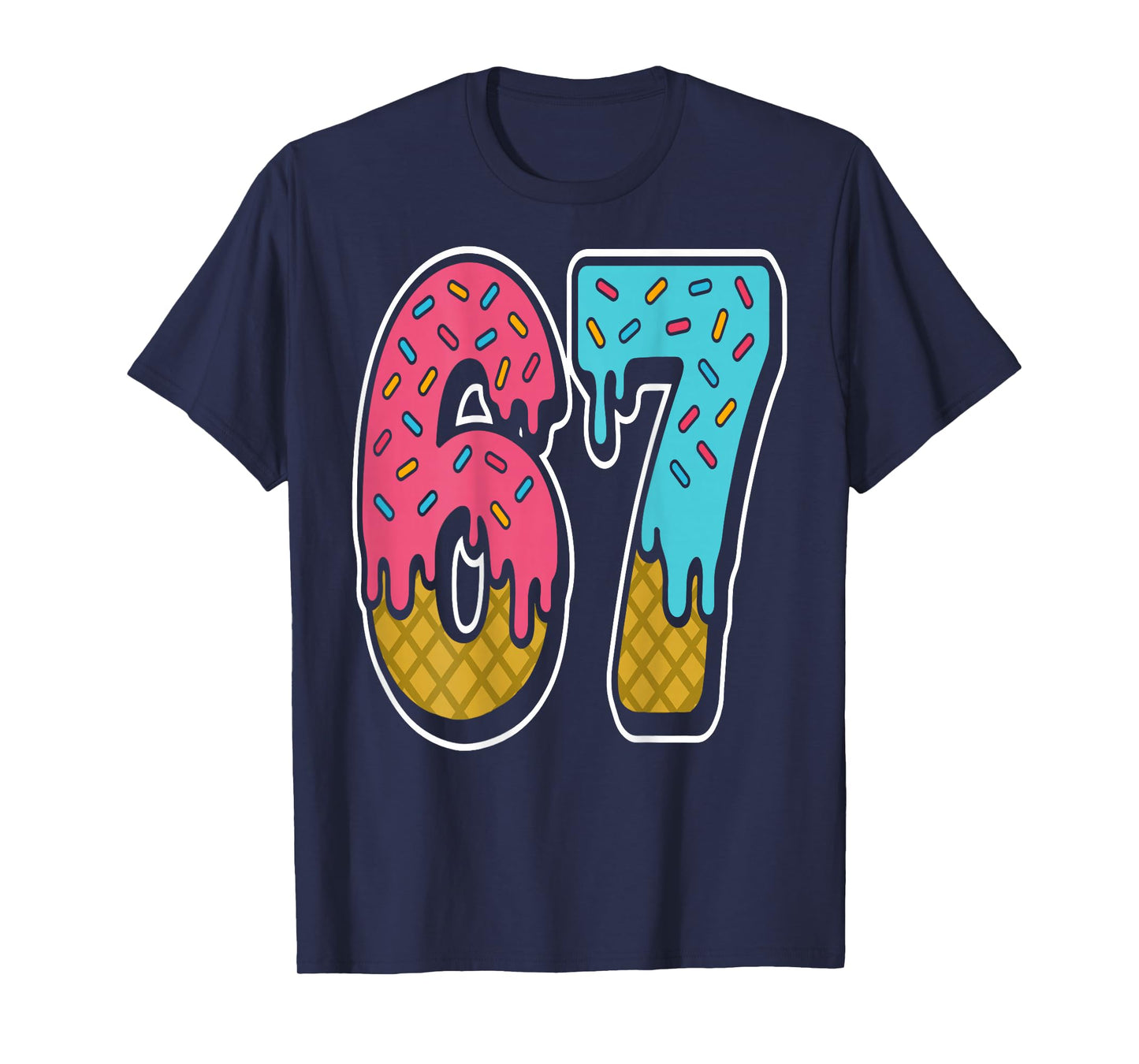 Six Seven Ice Cream Drip Sport 67 Mason Meme (On Back) T-Shirt