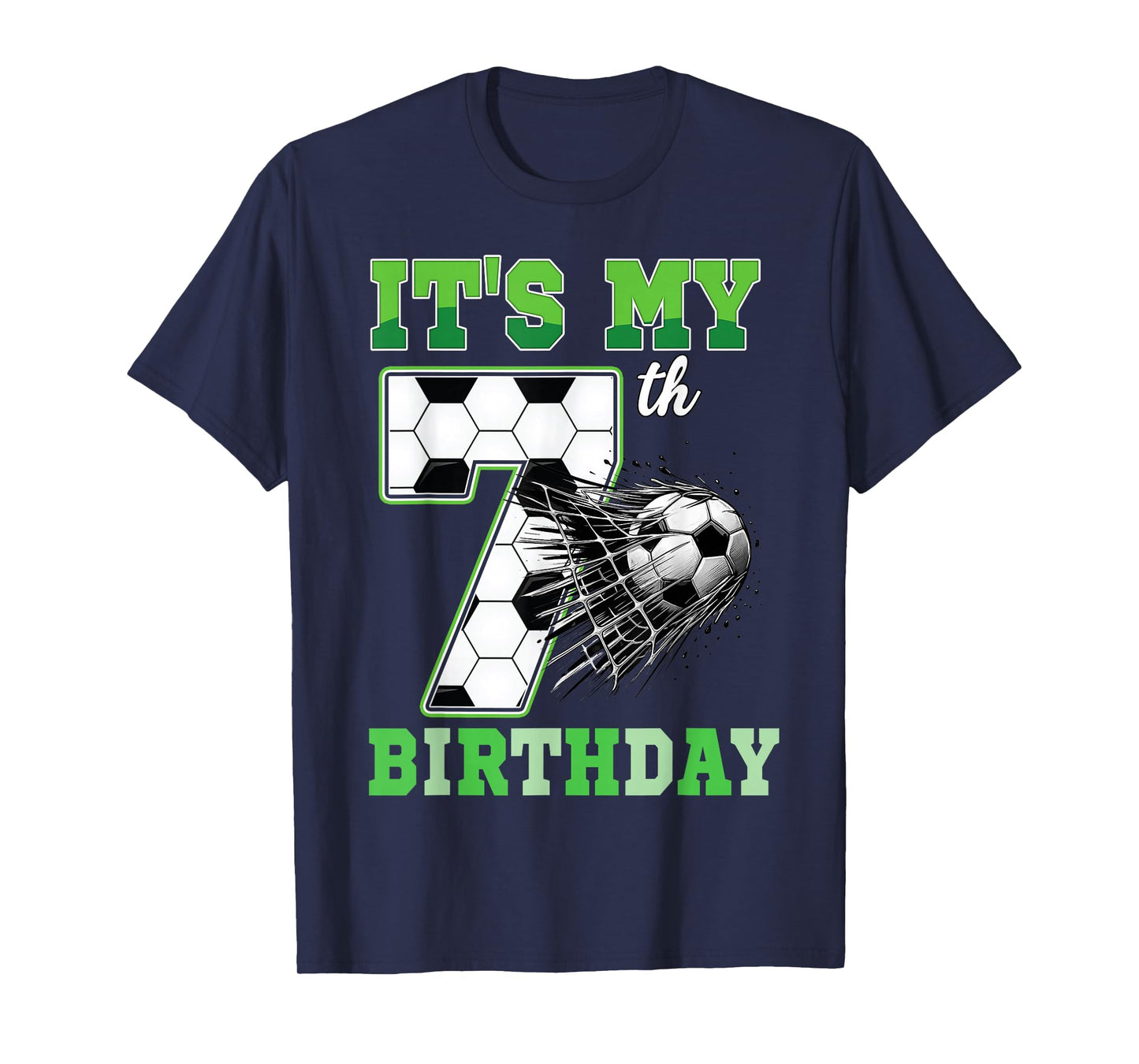 Kids 7 Year Old Birthday It's My 7th Birthday Soccer Ball T-Shirt