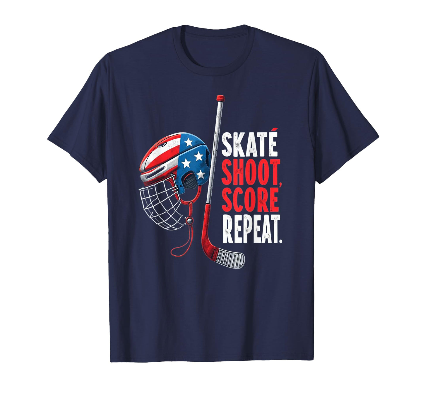 Youth USA Ice Hockey Jersey Ice Boys Hockey Birthday T-Shirt