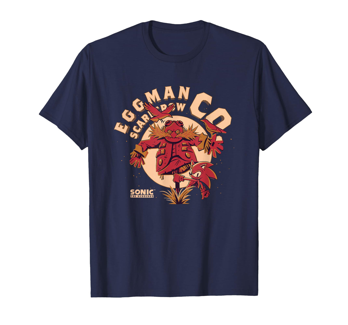 Sonic The Hedgehog Halloween Eggman Scarecrow Co. Vintage T-Shirt