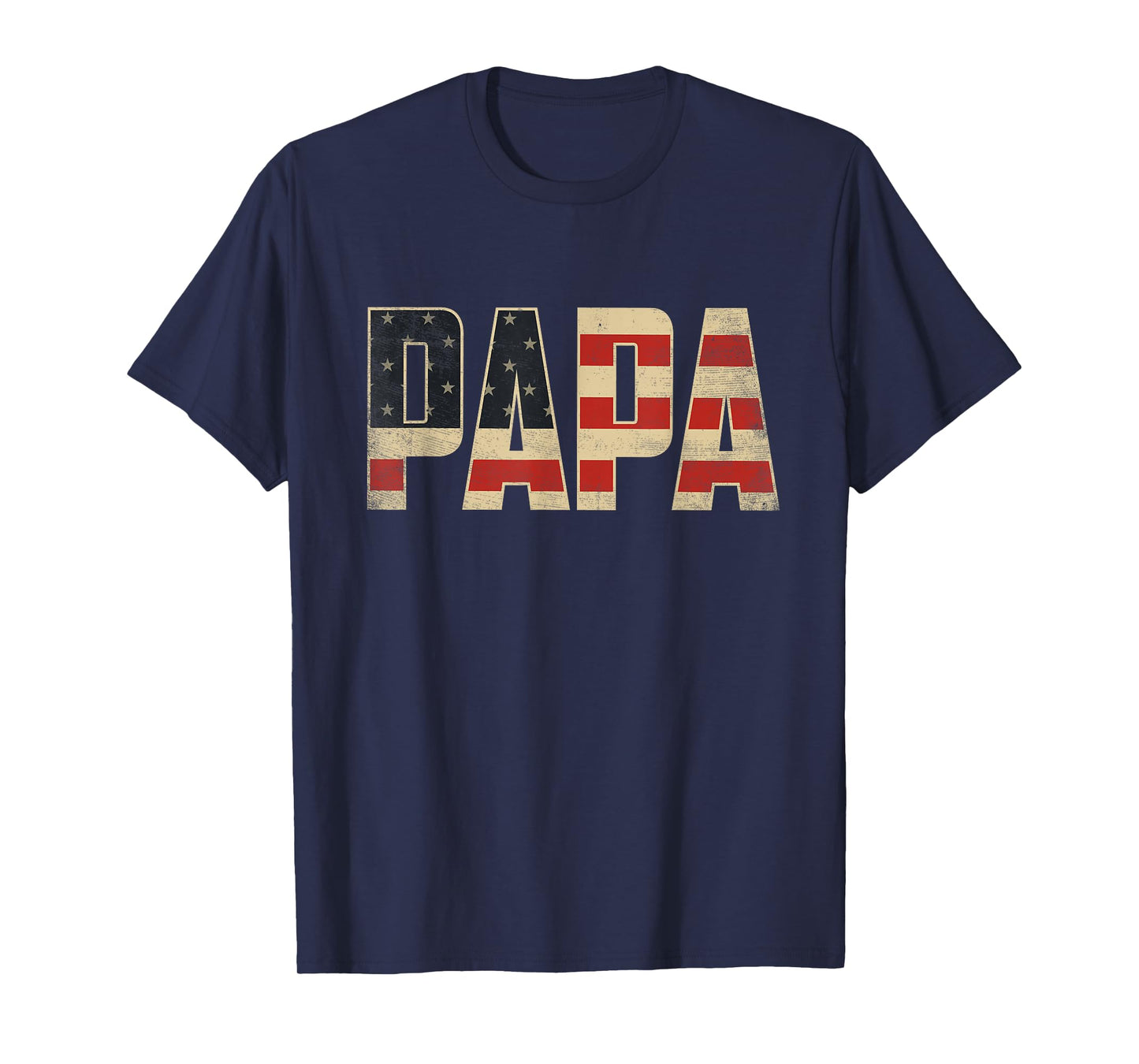 Papa Bold Patriotic American Flag Father’s Day Papa T-Shirt