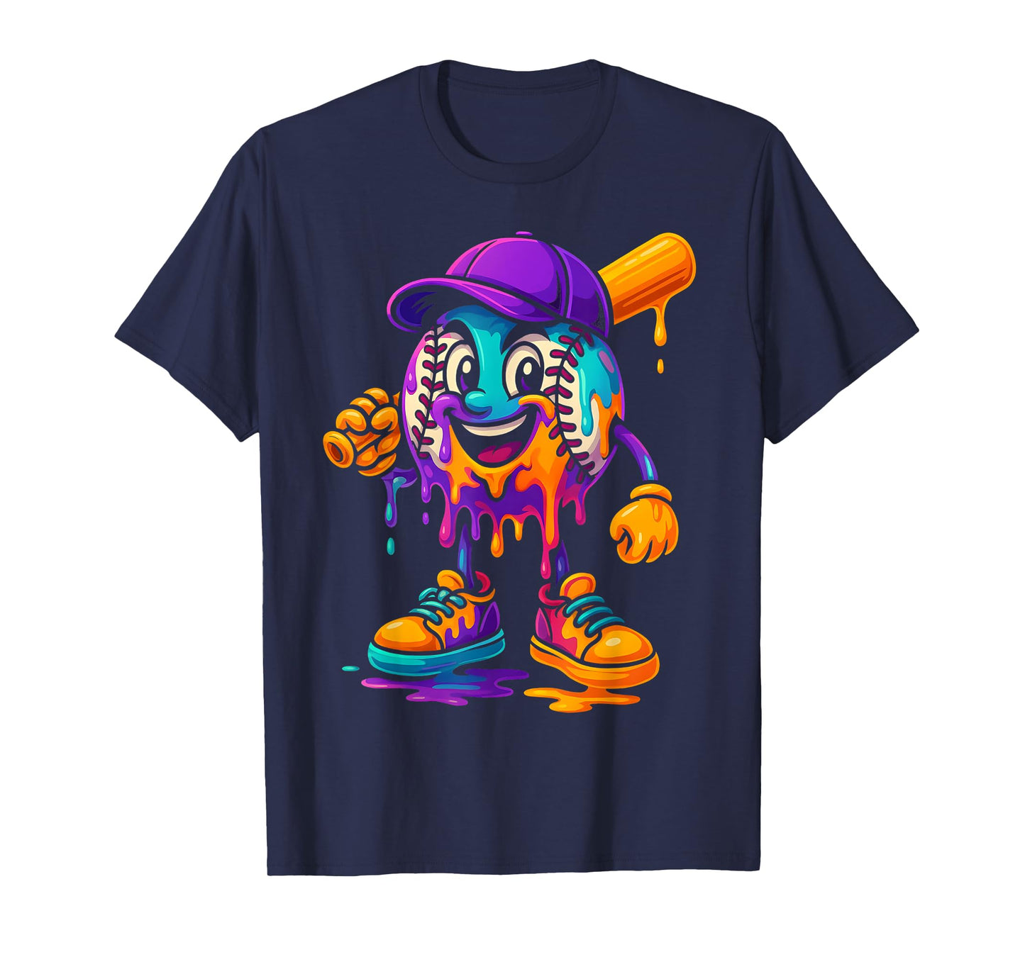 Baseball Drip Mascot Boys Ice Cream Youth Sweet Sport Lovers T-Shirt