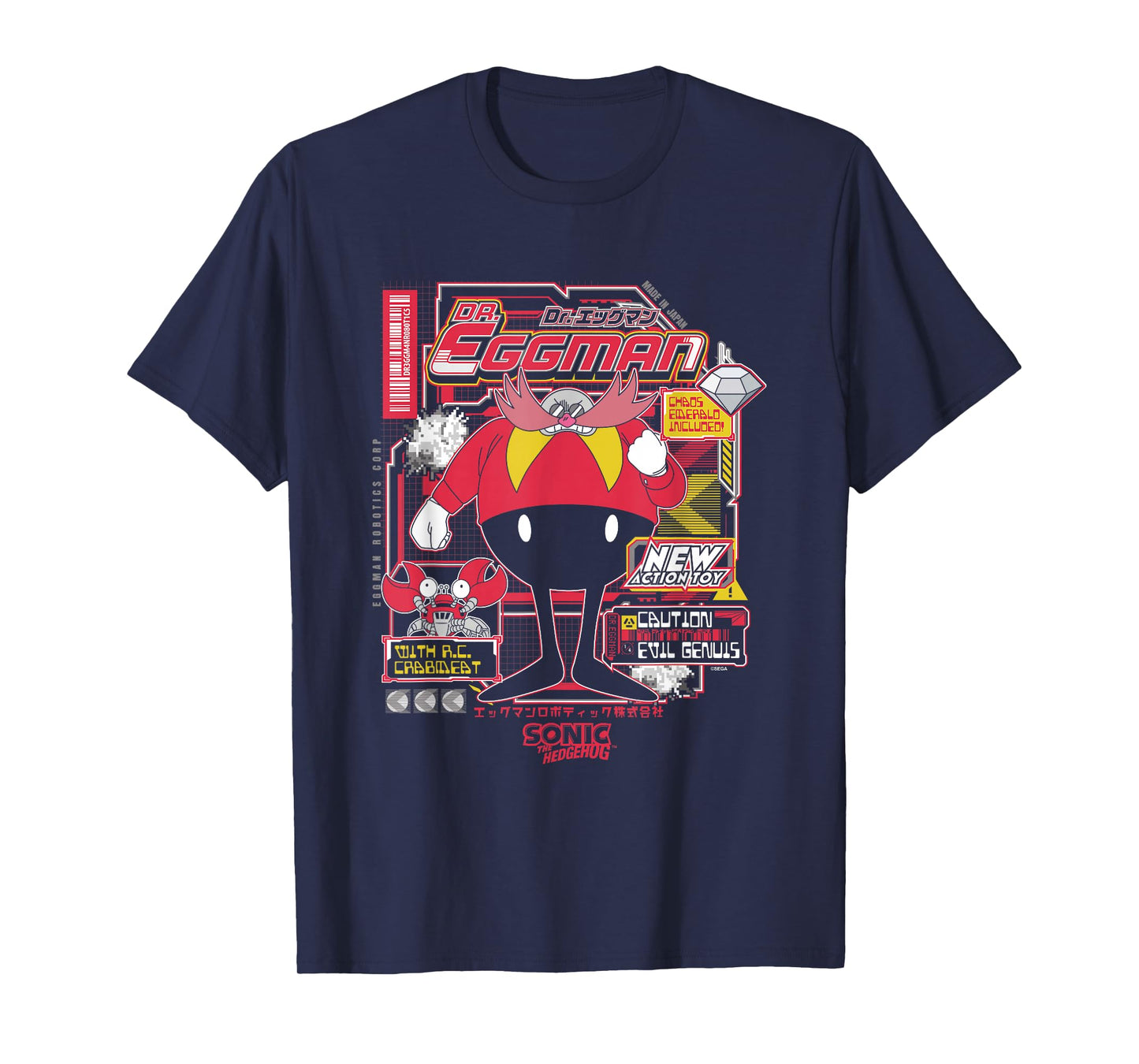 Sonic The Hedgehog Dr. Eggman Vintage Kanji Poster T-Shirt