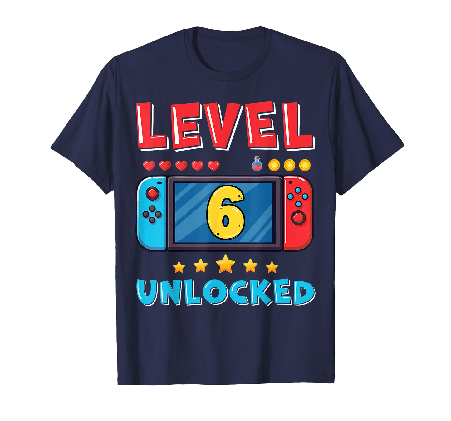6 Year Old Bday Decorations Son Gamer Boy 6yr 6th Birthday T-Shirt