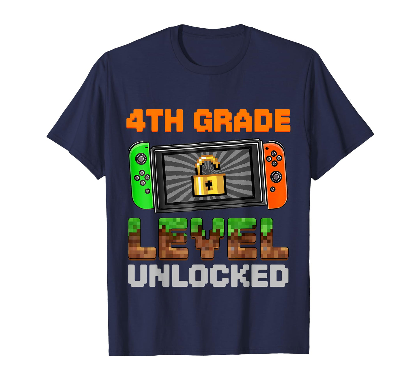 4th Grade Level Unlocked Pixel Game First Day Boy Kids T-Shirt