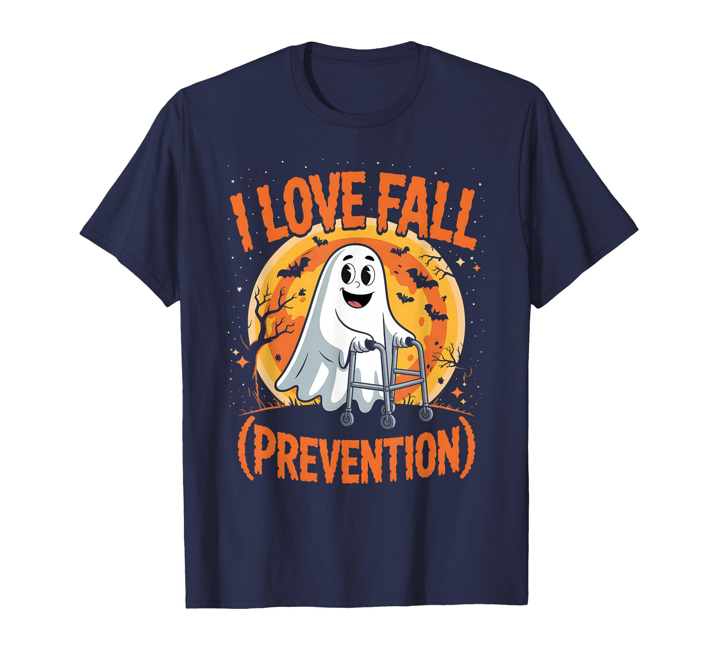 I Love Fall Prevention Physical Therapy Halloween Ghost T-Shirt